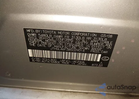 2008 Lexus Ls 460 L z USA, uszkodzony, nr VIN JTHGL46F385029014